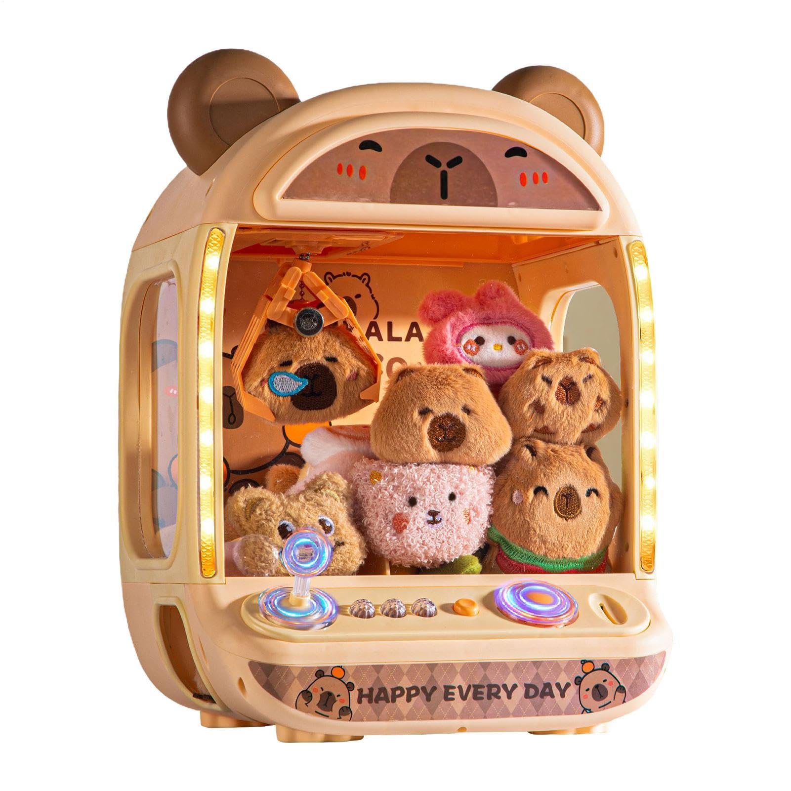 Small Claw Machine - Electronic Interactive Educational Toys, Tabletop Claw Machine with Plush Toys, Capybara shaped doll catching mchine for Home Travel Kindergarten Party Boys Girls