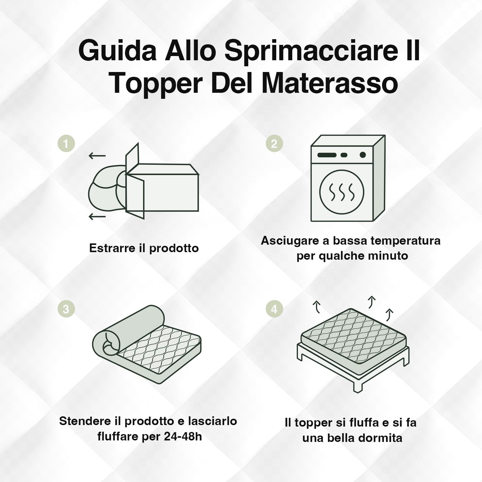 Novilla Topper Materasso 120x190 - Correttore Comfort Premium con Imbottitura Ultra-Soffice, Topper Nuvola Traspirante con Fascia Elastica a 360°, Effetto Piuma, Bianco Luxury