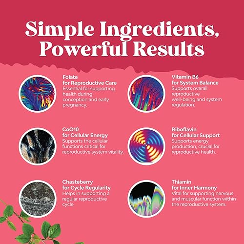 Miniatura 4 de Suplemento de fertilidad para mujeres con multivitaminas prenatales - Apoyo de fertilidad femenina con colina prenatal inositol folato Chasteberry y
