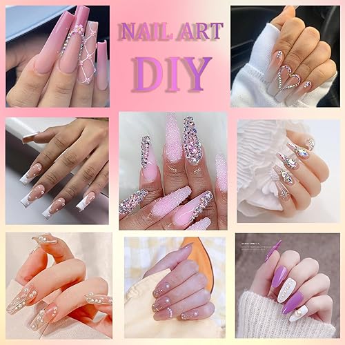 Miniatura 5 de Diamantes de imitación de perlas con parte trasera plana para manualidades, 1.06 onzas, 1400 unidades (0.079 a 0.394 pulgadas), diamantes de