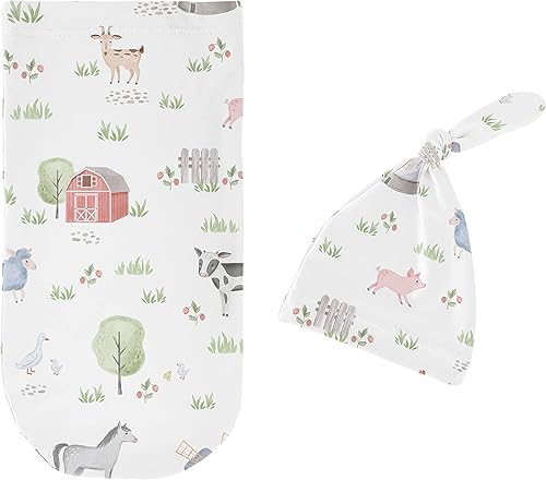 Miniatura 8 de Sweet Jojo Designs Jungle Animals - Conjunto de manta para bebé unisex con diseño de capullo y gorro para recién nacido, conjunto de manta para ir a