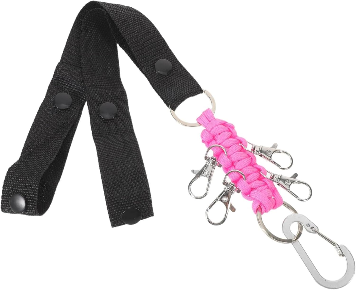 OSALADI Cheer Pom Pom Holder Strap with Snap Button for Easy Storage and Installation, Nylon and Stainless Steel Material, for Backpack Use and Cheerleader Accessories