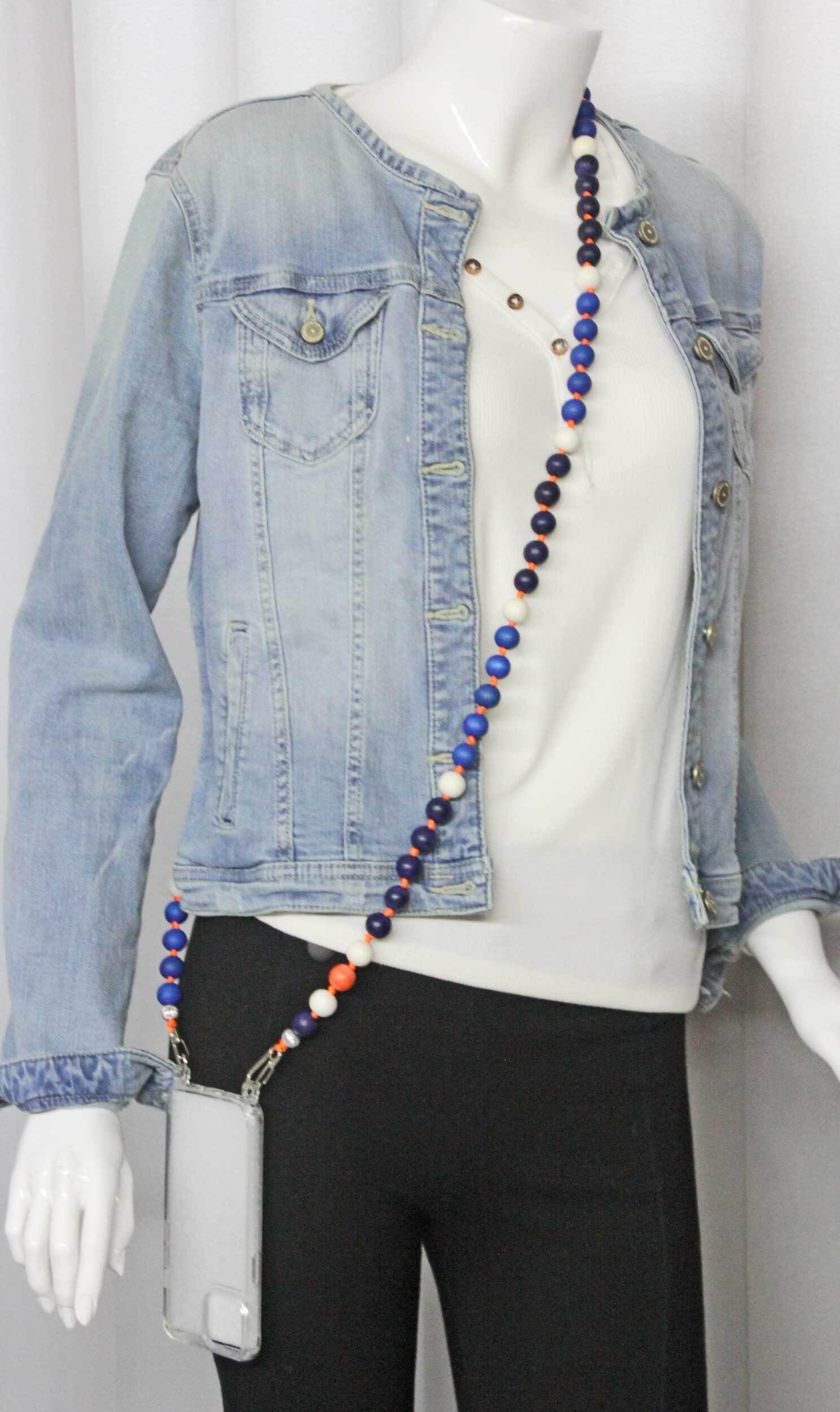 Handykette Lang Holzperlen multicolor I ø15 mm I Länge ca. 138 cm I H0103