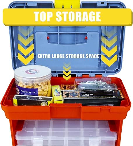 Miniatura 6 de BIG RED AG2154CR Organizador de caja de aparejos caja de herramientas de almacenamiento portátil con 4 cajones y 19 compartimentos cada uno para