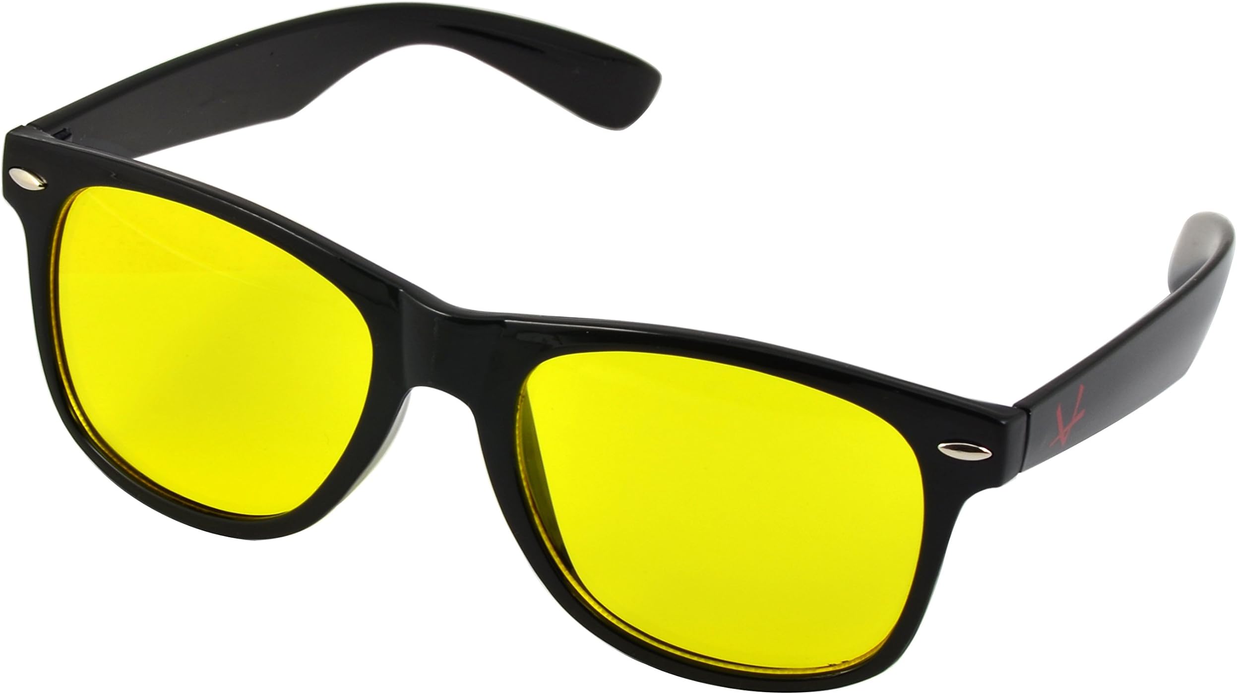 Blue Light Filter 55mm Yellow Amber Lens Thin Square Anti-Glare UV Blocking Glasses, Black Wayfarer Frame