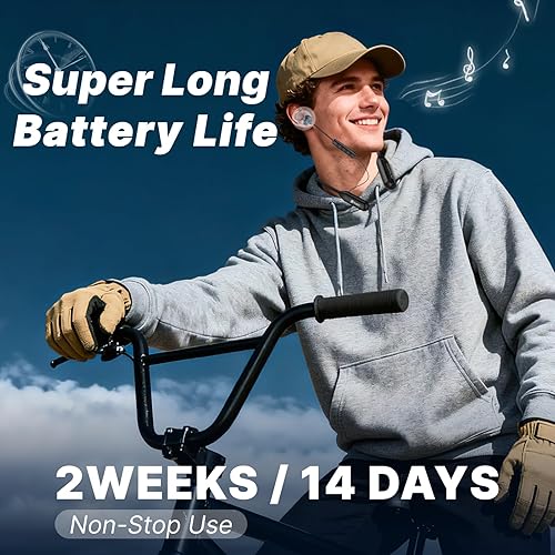 Miniatura 2 de Hmusic Auriculares Bluetooth H25 con banda para el cuello, batería de 200 horas de duración, auriculares inalámbricos Bluetooth 5.4, IPX5