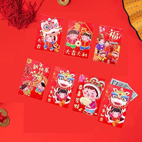 Miniatura 3 de Sobres rojos de Año Nuevo funda de conejo de dibujos animados bolsa de la suerte bolsa roja de la suerte festival de primavera boda cumpleaños