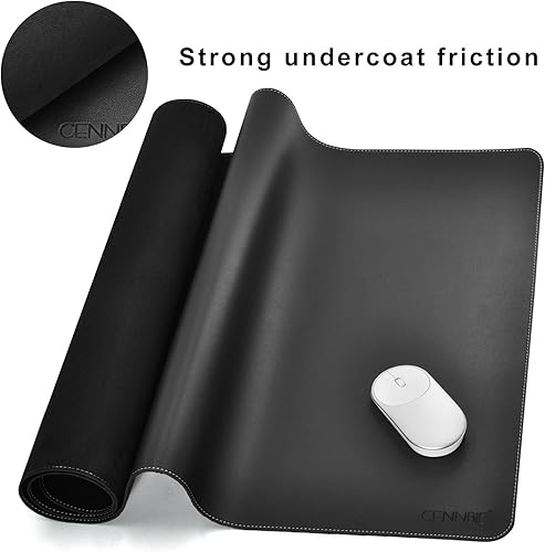 Miniatura 5 de CENNBIE Protector de piel para escritorio, extra grande, alfombrilla de mouse para teclado y laptop, 39.3 x 19.6 pulgadas (negro)