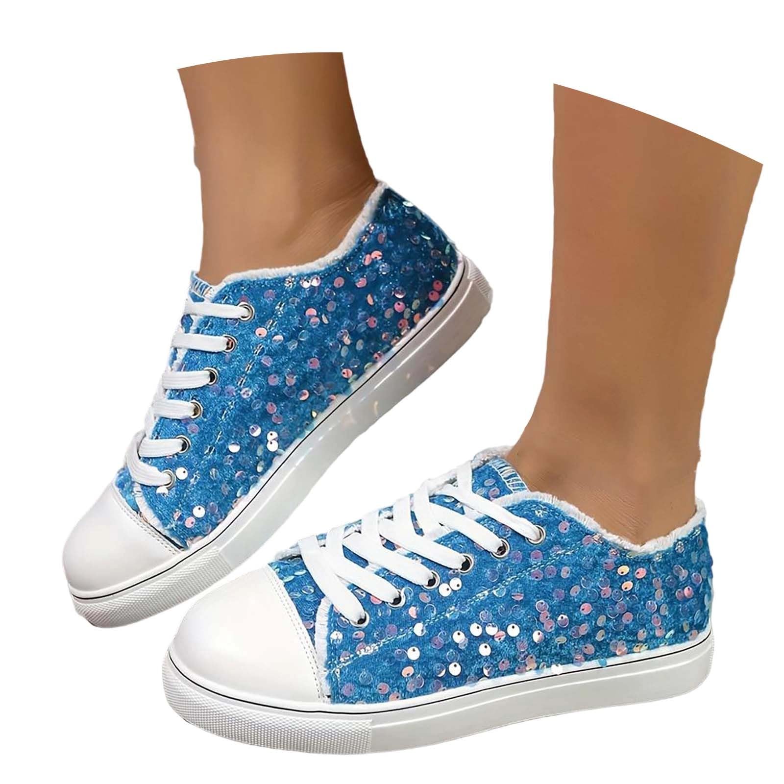 Pailletten Schuhe Glitzer für Damen Herren Turnschuhe Party Glitzerschuhe Sneaker Karneval Plateau Funkelnde Bling Halbhoch Damenschnürer Disco Show Bühne Fasching Motto Festival High Top Designer