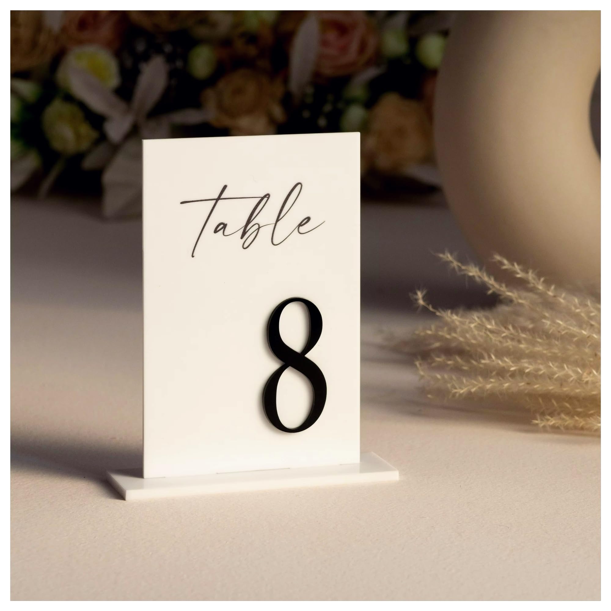 Porte Nom Table Noms de tables en acrylique forme carrée