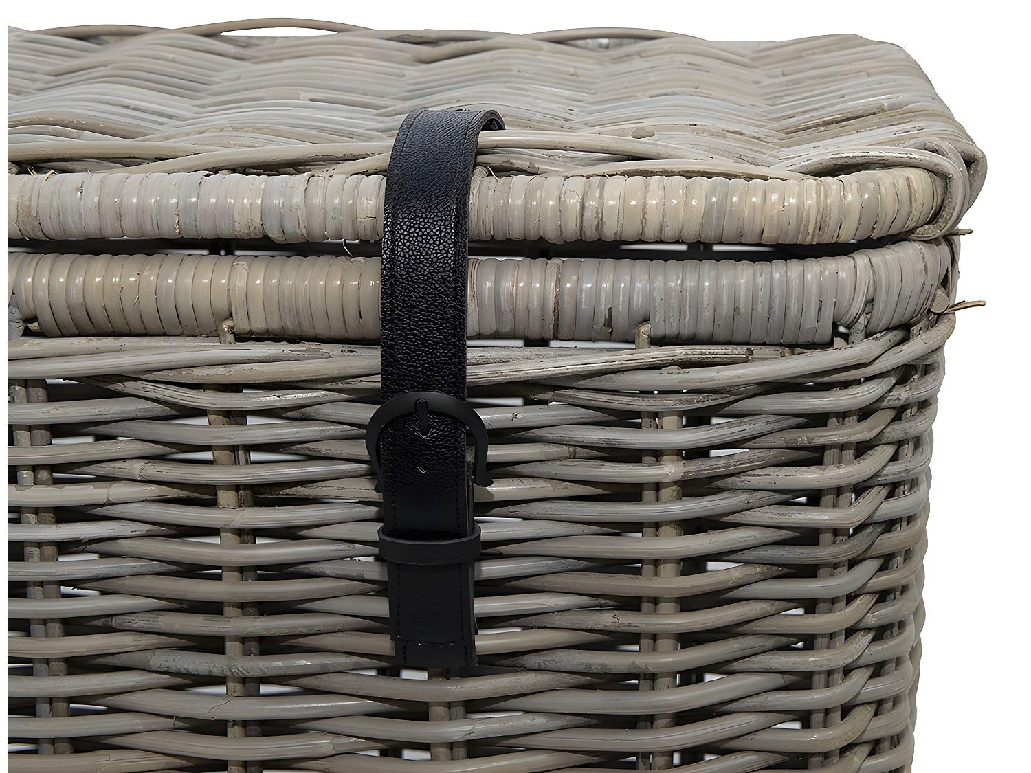 Vente-unique - Lot de 2 malles en kubu NEFTA - L80 x P45 x H55 cm et L70 x P35 x H45 cm - Gris naturel