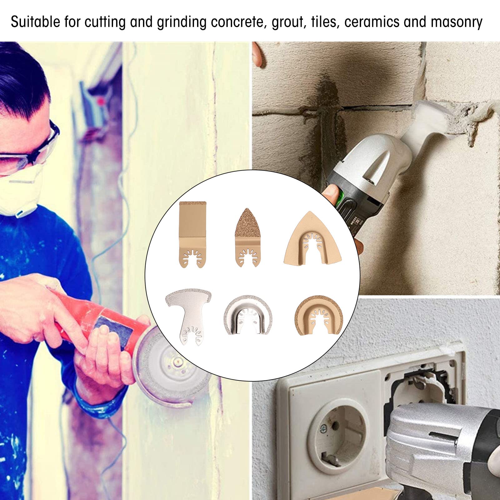 Set 5 Lame Multiutensile JMD In Carburo - Per Taglio Piastrelle, Cemento E Levigatura - Foto 5