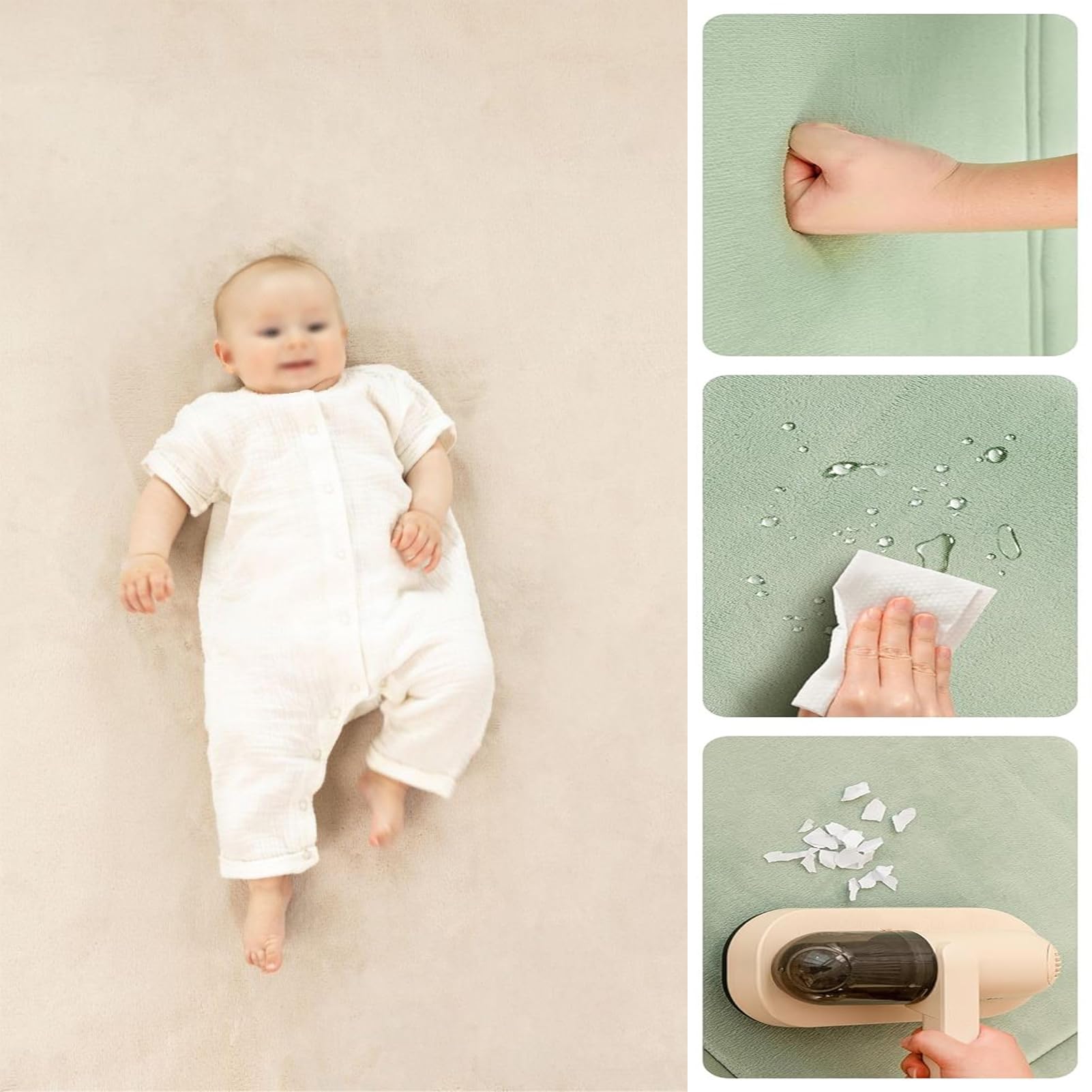 Alfombra Bebé Acolchada Plegable 100 x 150 cm, Diseño Infantil, Colchoneta de Juegos para Suelo, Alfombra para habitación, Colchoneta bebé Suelo Antideslizante, Tapete Actividades y Juegos