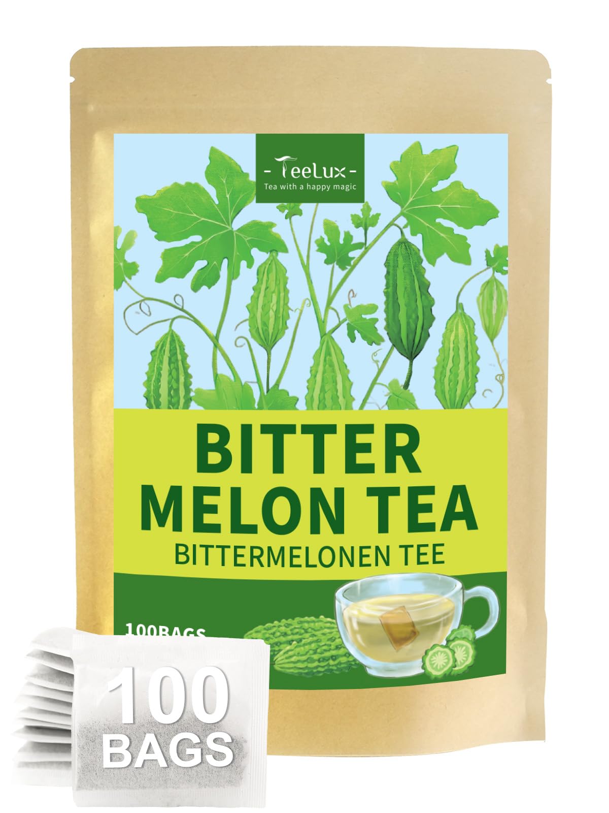 TeeLux Dandelion Leaf & Root Tea Bags 100 Count, Vegan, Rich Flavor, Premium Dandelion Tea, Natural Caffeine Free Herbal Tea — view 48
