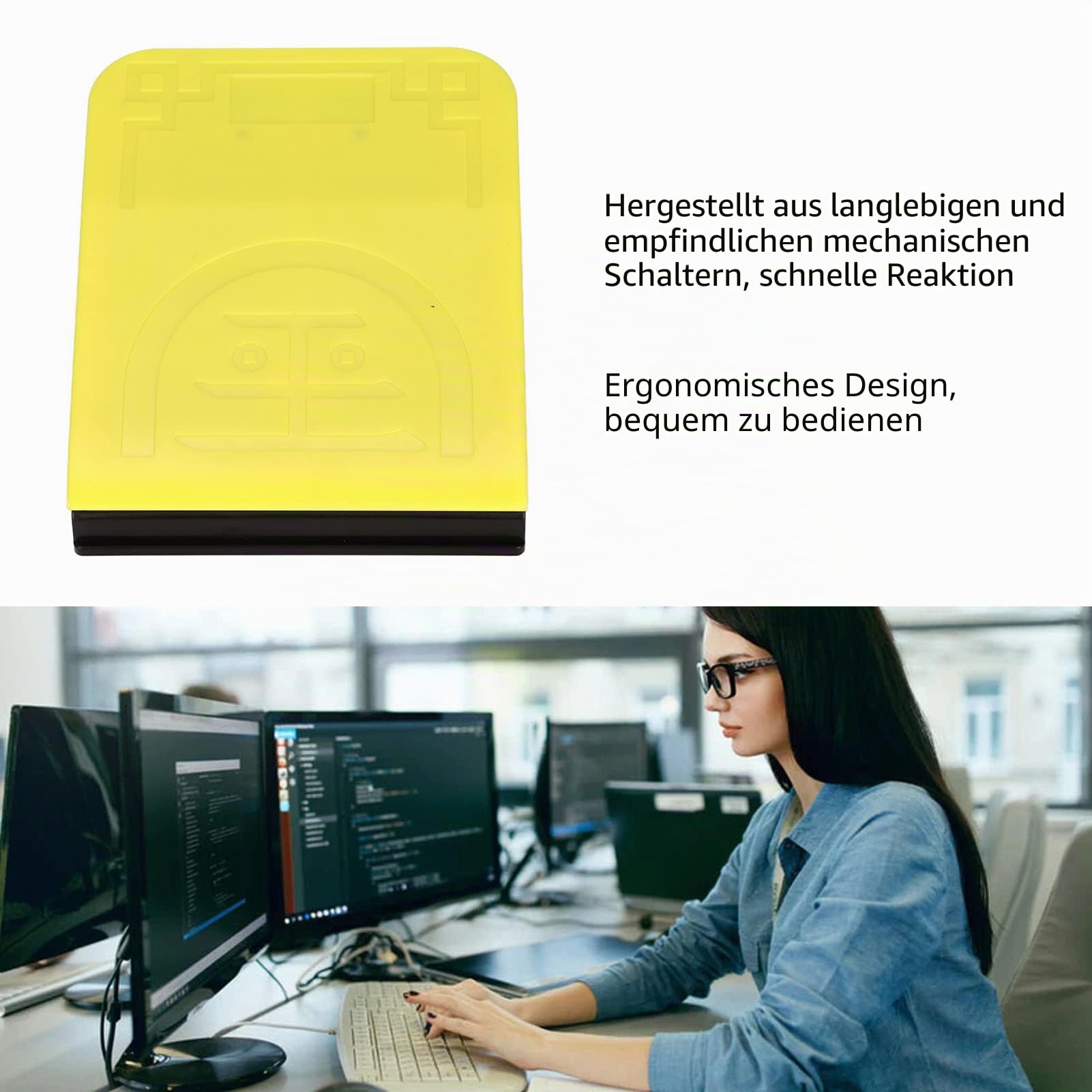Annadue Einzelnes Fußschalterpedal, Kabelloser 2.4G/Bluetooth/kabelgebundener USB Fußschalter Programmierbare Computertastatur,Hochempfindliches Fußschalterpedal für PC, Laptop