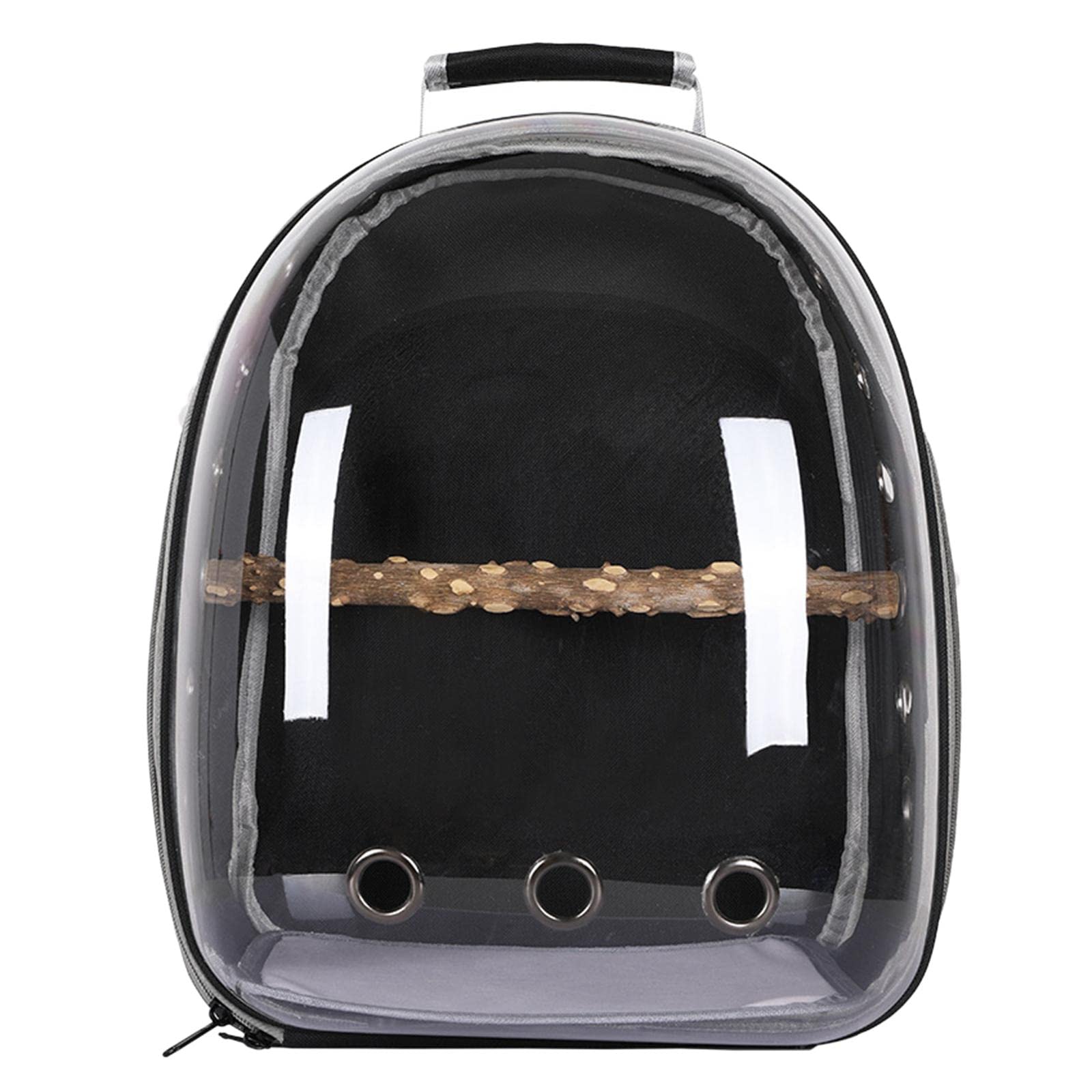 Sac à dos oiseau cage de transport transparente noire portative avec poignée