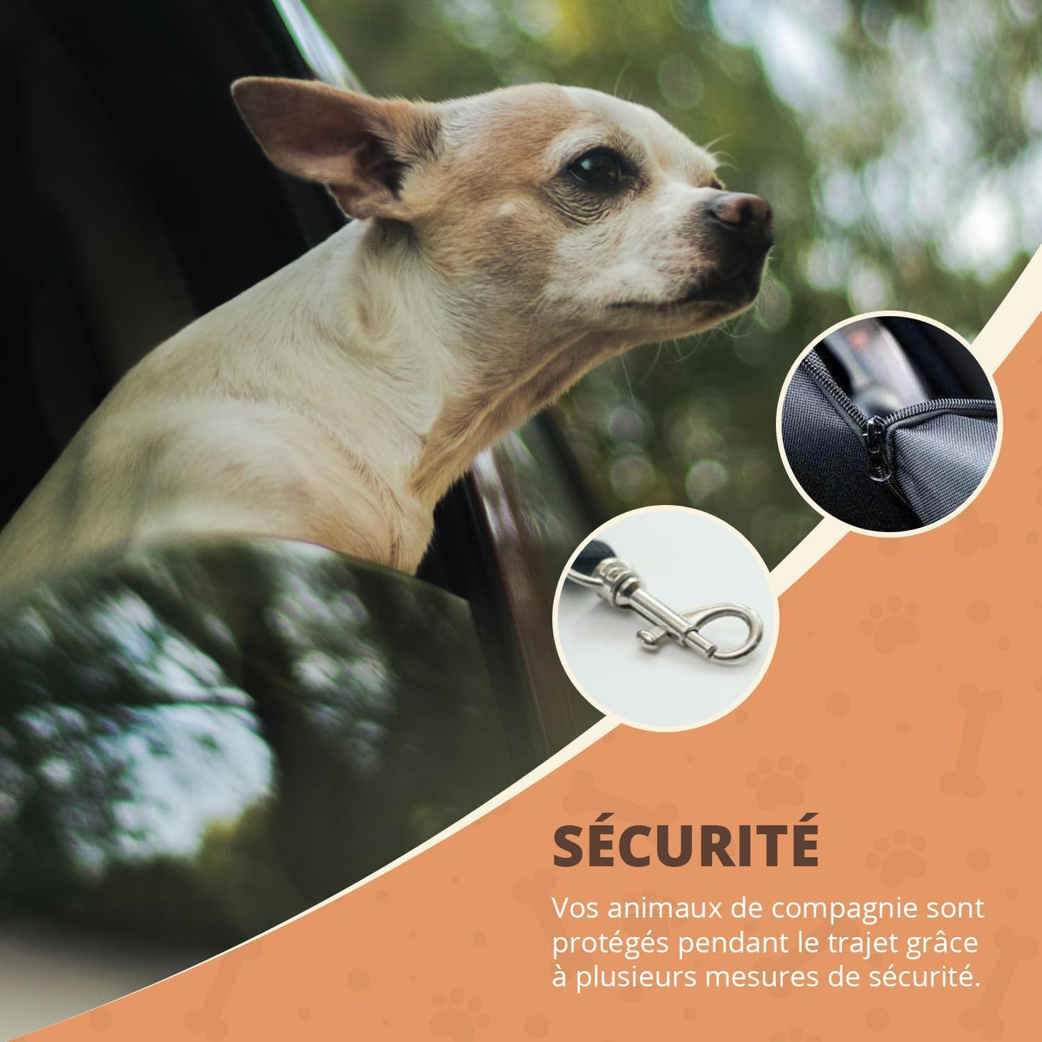 Couverture pour chien pour banquette arrière de voiture – Protection de coffre, siège imperméable pour chien avec protection latérale, couverture de voiture antidérapante, laisse pour chien,
