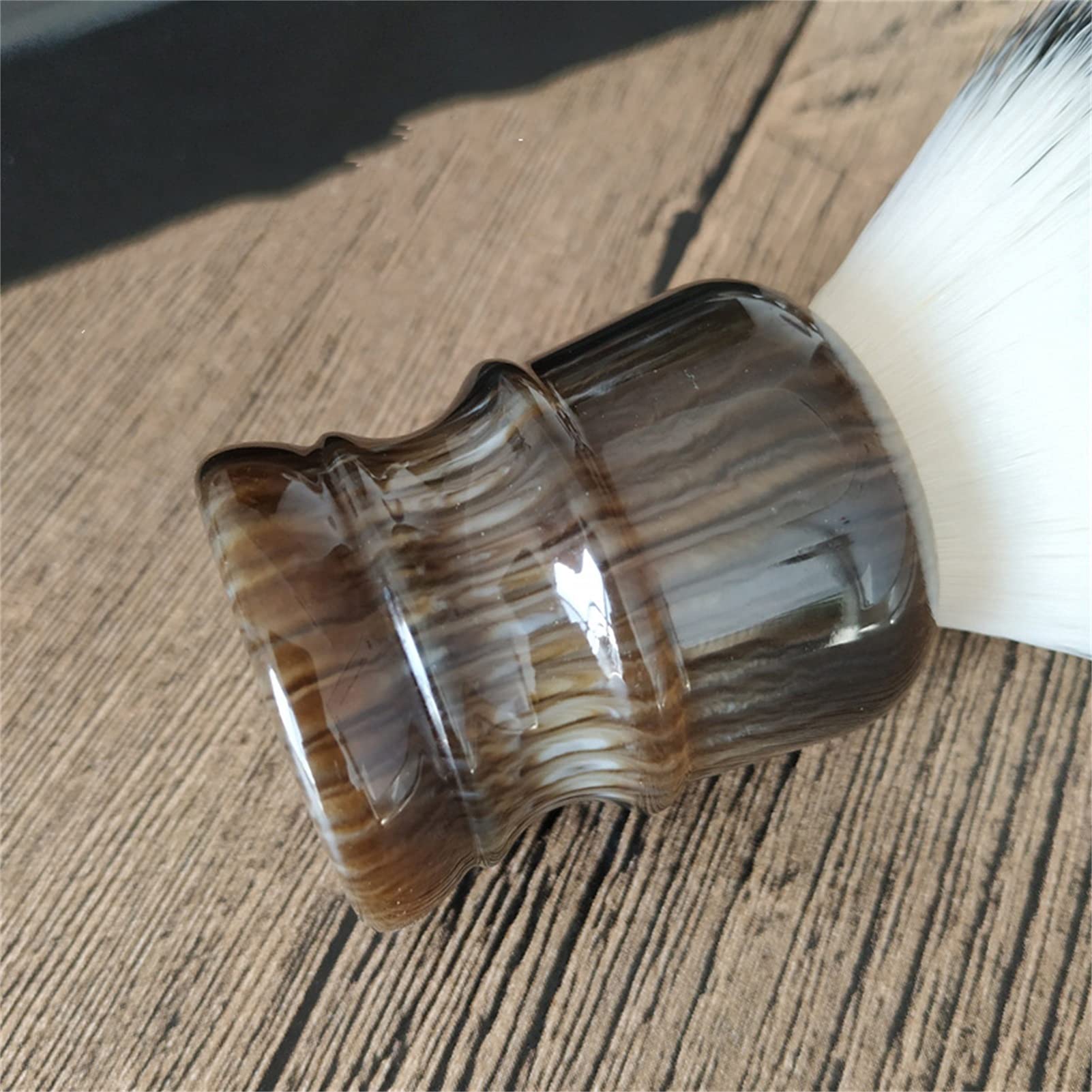 Pennello da Barba Fatto a Mano Capelli Morbidi Rayon Barba Pennello in Schiuma Portatile Manico in Resina Pennello da Barba Bagnato