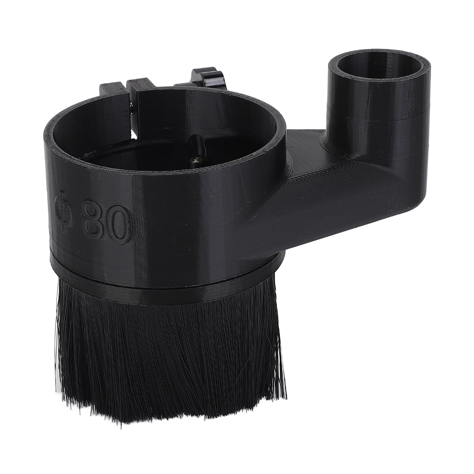 Ejoyous CNC Dust Shoe 80mm, Dust Collector Cover for CNC Engraving Machine Magnetic Suction Design with Detachable Brush Bristles, for 2.2kw 80mm Spindle Motor