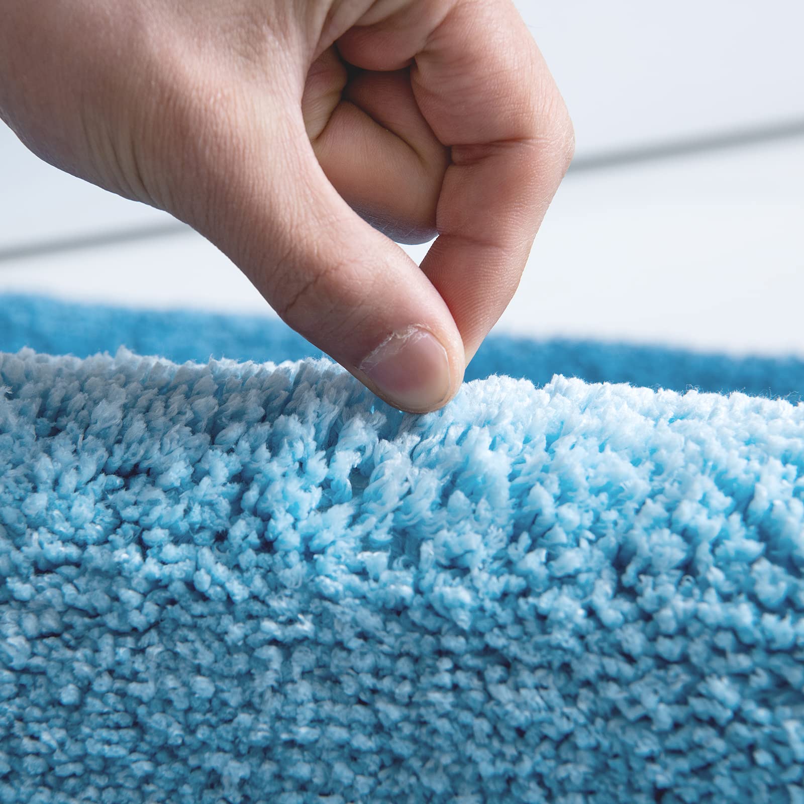 MIULEE Bath Mat Non Slip Thick Bathroom Mats Water Absorbent Bath Rug Soft Shower Mat Machine Washable Durable Floor Mat Small Rug Door Mat Inside Kitchen Rugs 17x24 Inch 40x60cm Blue - Image 3