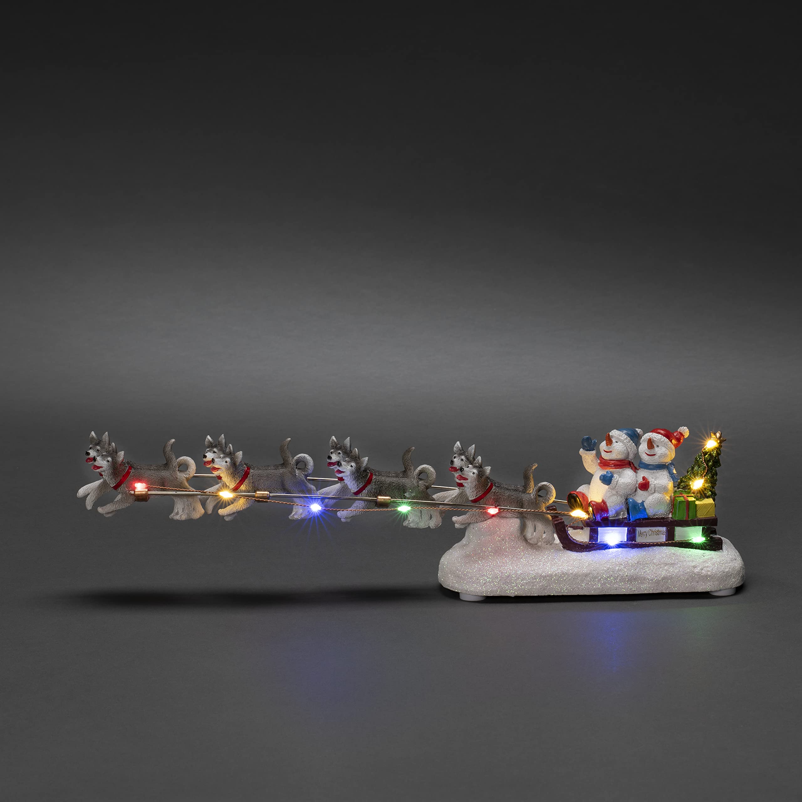 Konstsmide Batterij LED Acryl Sneeuwhond - 20 LEDs - 22cm hoog - 3D Kerst Decoratie - 6178-203