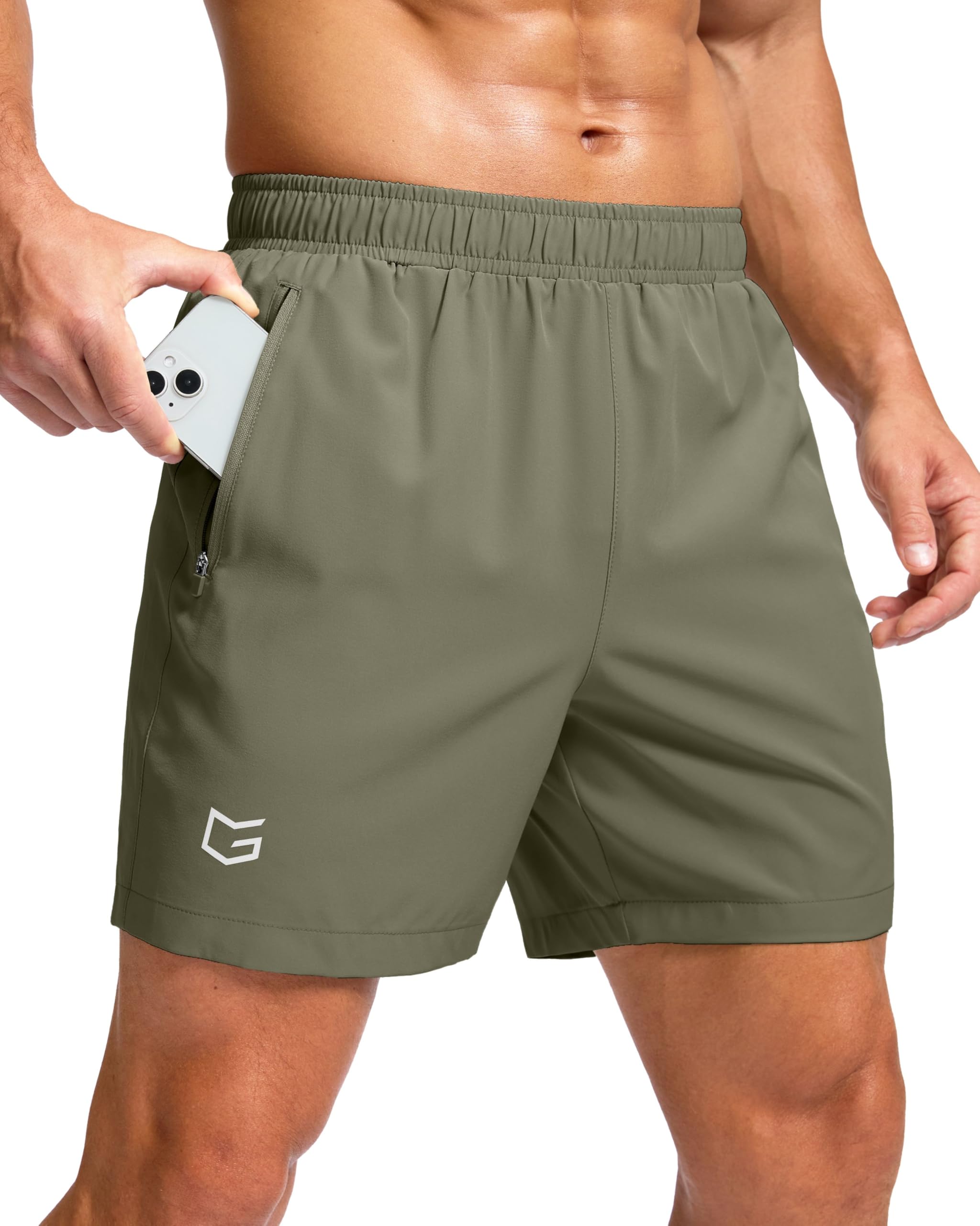 G Gradual Mens Athletic Running Shorts with Zipper Pockets Quick Dry 7 5 9 Workout Gym Shorts for