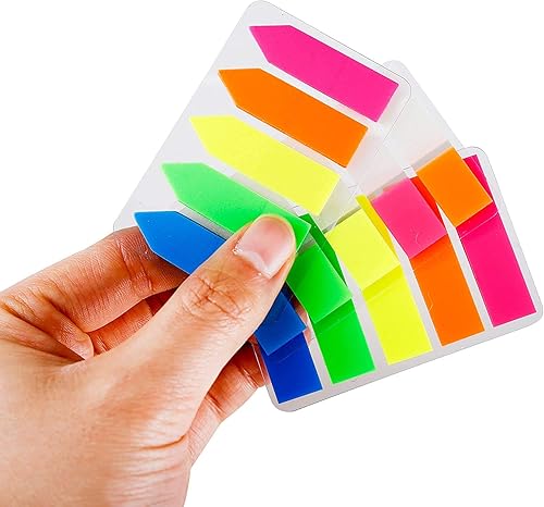 Miniatura 7 de Tvoip 500 marcadores de página de neón 6 juegos de pestañas adhesivas, banderas adhesivas de neón, banderas de página translúcidas impermeables para