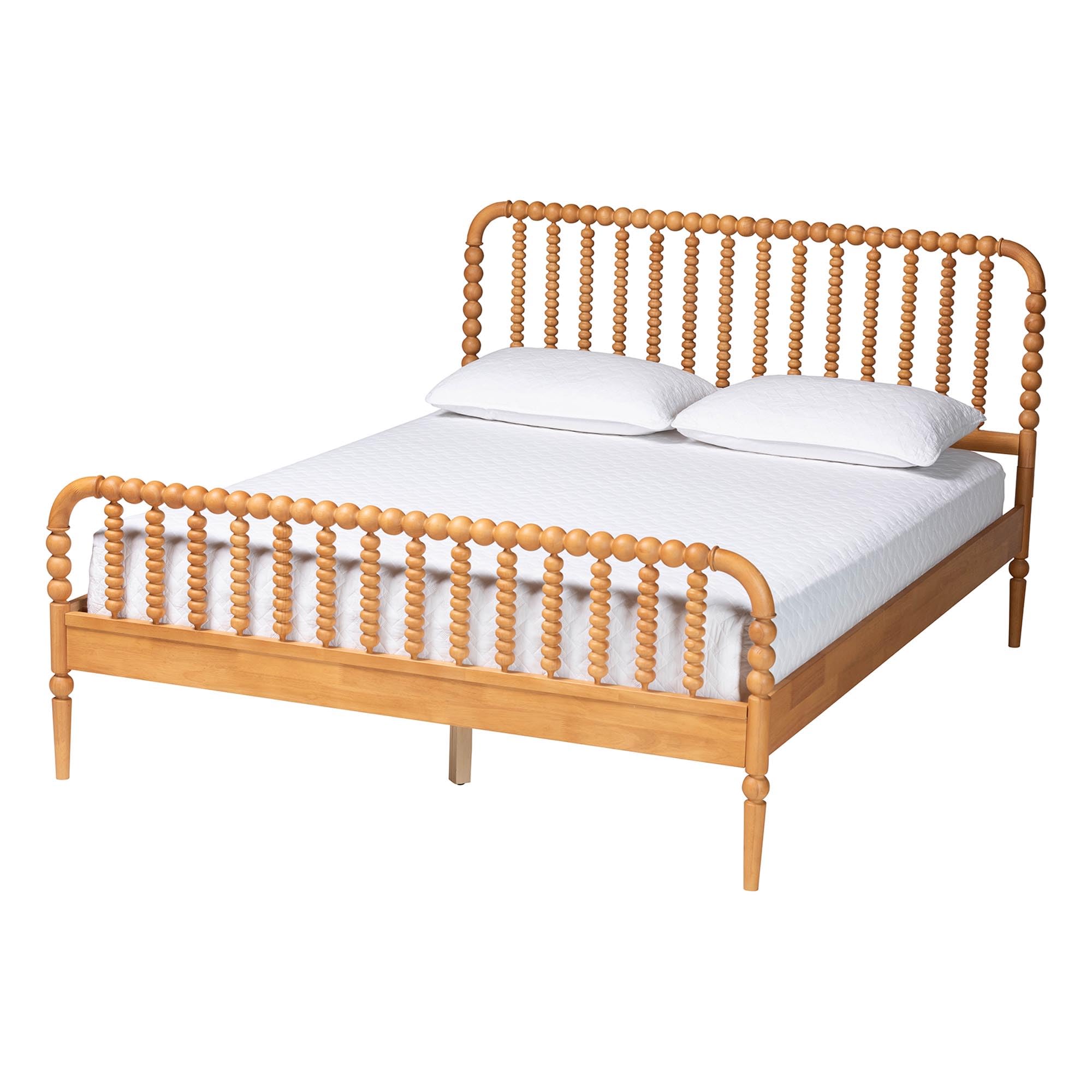 Amazon.com: Baxton Studio Lucera Bobbin Wood Platform Bed, Queen