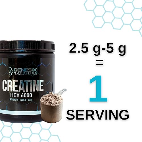 Miniatura 4 de HEX 6000 - Suplemento de entrenamiento de monohidrato de creatina | Mejora la fuerza y acelera las ganancias musculares | Más energía durante el