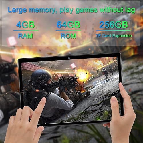 Miniatura 3 de AOYODKG Tablet Android 11 de 10 pulgadas, tableta Android más reciente procesador de 1.8 GHz de cuatro núcleos, 64 GB de ROM + 4 GB de