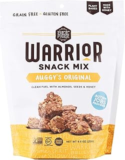BeeFree Warrior Mix Granola | Gluten Free, Grain Free, & Paleo, Auggy's Original Mix, 9 Ounce Bag