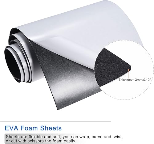 Miniatura 3 de MECCANIXITY Hojas de espuma EVA negras autoadhesivas 6.56 x 11.8 pulgadas, 0.118in de grosor