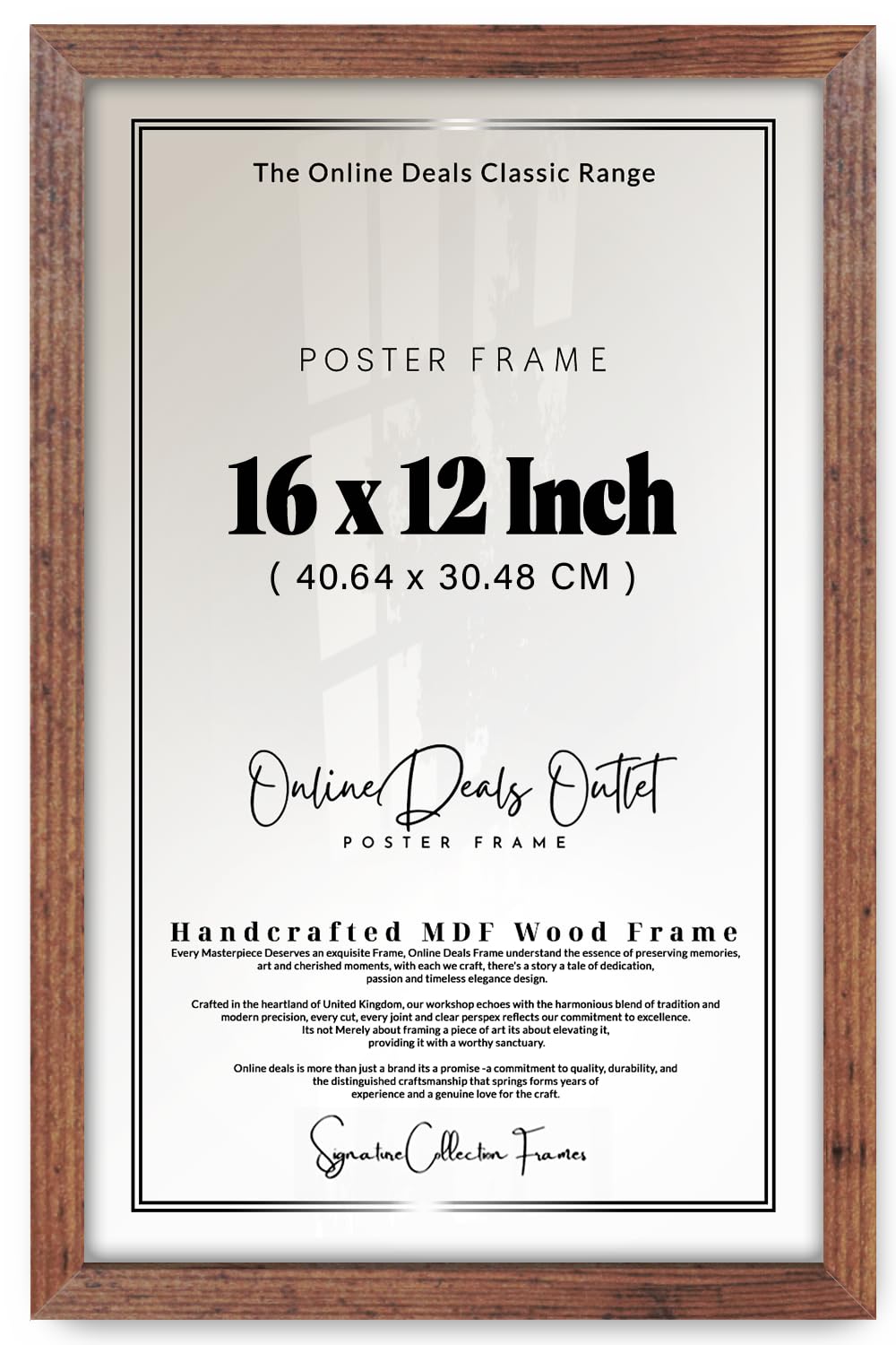 Online Deals | MDF Poster Frame (40.64 x 30.48 CM) 30.48 cm x 40.64 cm for Wildlife Photography, Art & Wall Décor, MDF Finish, Secure Wall Mounting [ Rustic ]