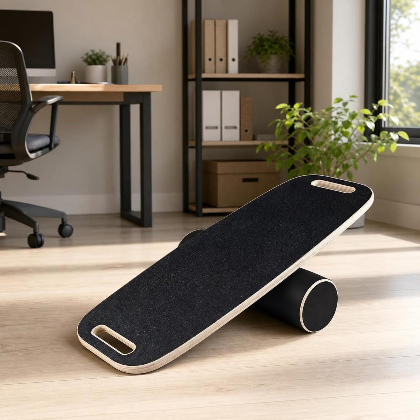 Tavola di Equilibrio con Rullo Regolabile Tavola Propriocettiva con Rullo Antiscivolo Kit Accessori per Atleti, Principianti, Palestra in Casa