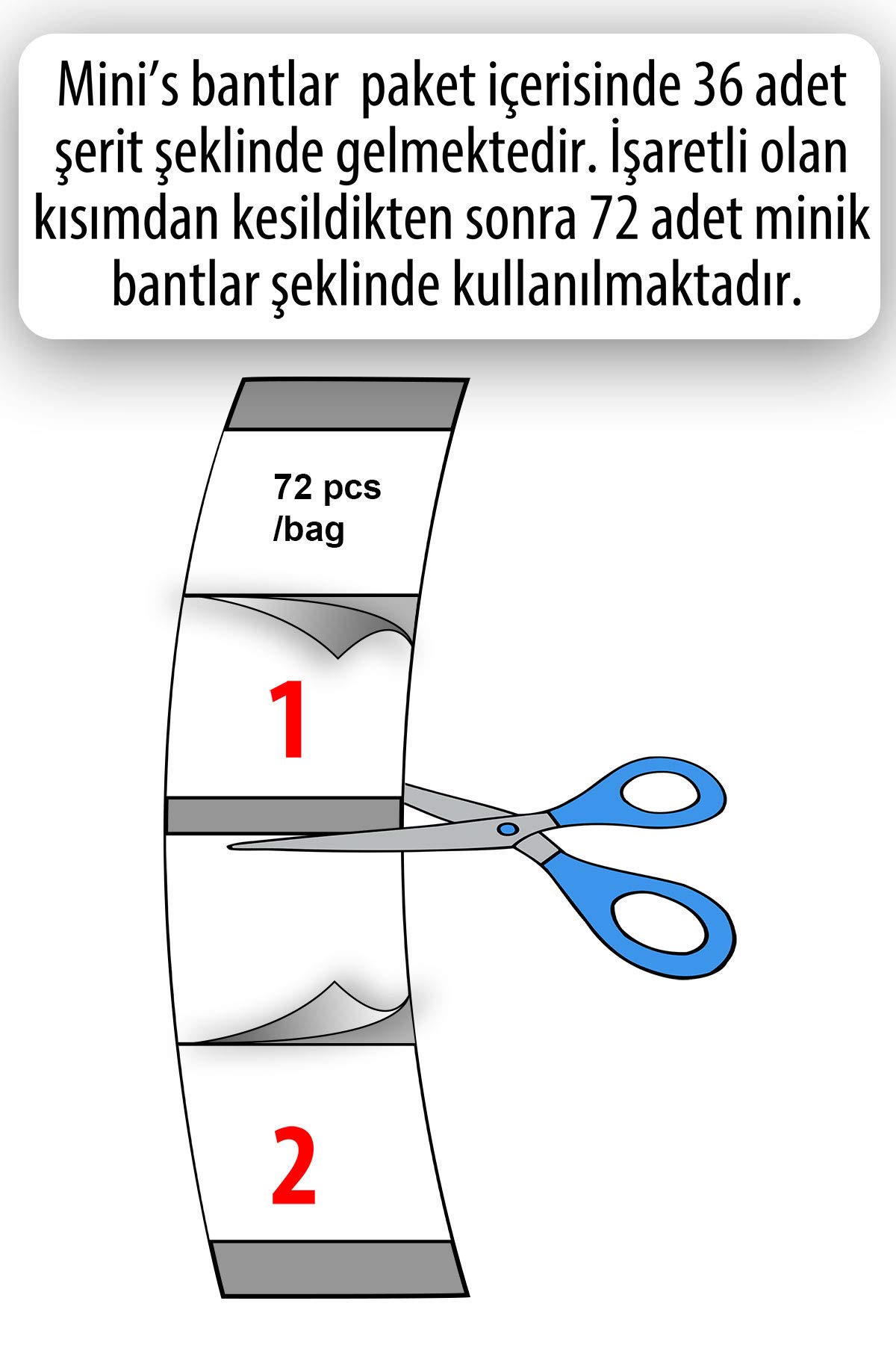 Walker Tape Pro-Flex II™ Mini's Protez Saç Bandı Oval (2,0cm x 7,5cm) 72 Adet