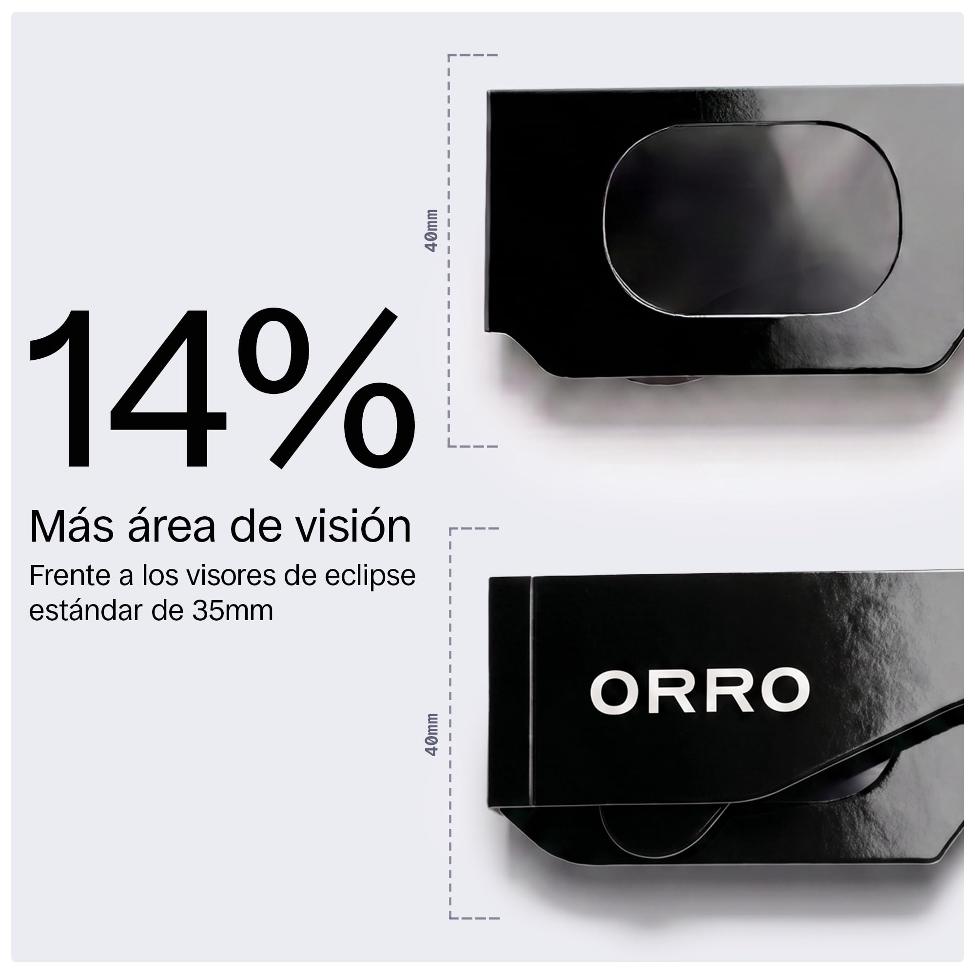 ORRO Gafas para Eclipse Solar de 40 mm, Pack de 2/6/12, Protección Ocular Certificada, Ensayadas según EN ISO 12312-2:2015, Marcado CE para Observación Directa del Sol - Ajuste Moderno