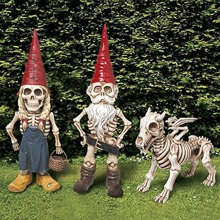 brableewear Skeleton Garden Gnomes Statue Zombie Gnome Sculptures Resin Dwarf Figurines Horror Halloween Ornaments