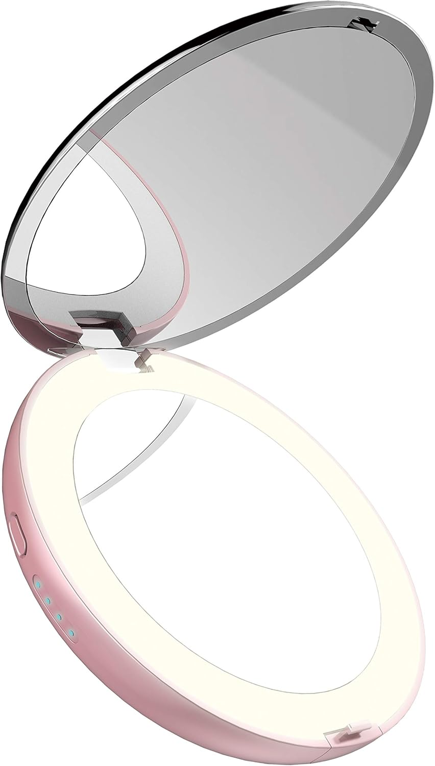 Exelux モバイルバッテリーledライト付コンパクトミラー ピンク ブランド品 Oumc Pk 小