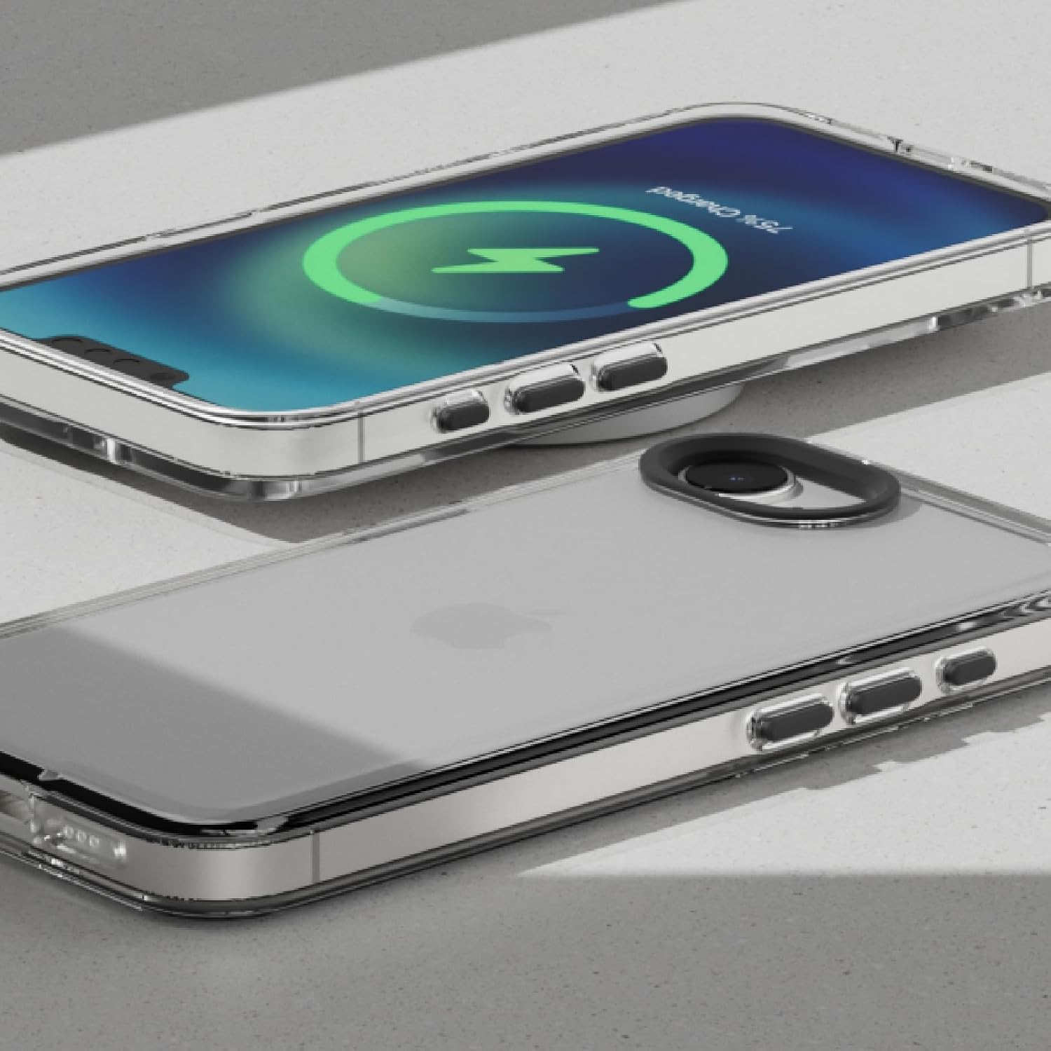 RhinoShield Crystal Clear Case Compatible with iPhone 17e / 16e | Advanced Yellowing Resistance, High Transparency, Protective and Customizable Clear Phone Case - Black Camera Ring