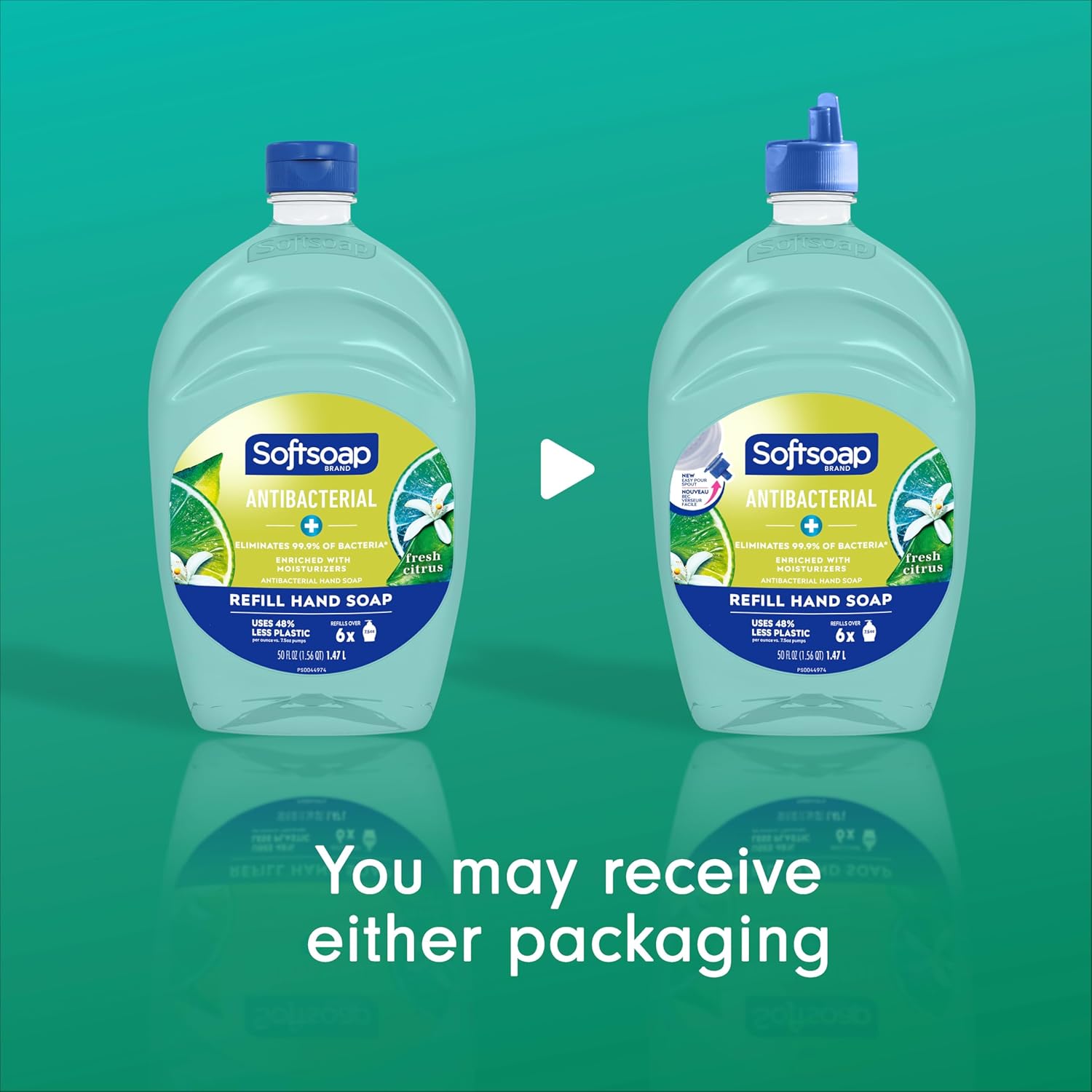 Softsoap - US05266A SOFTSOAP Antibacterial Liquid Hand Soap Refill, Fresh Citrus, 50 Ounce Bottle, Bathroom Soap, Bulk Soap, Moisturizing Antibacterial Hand Soap (Pack of 6)