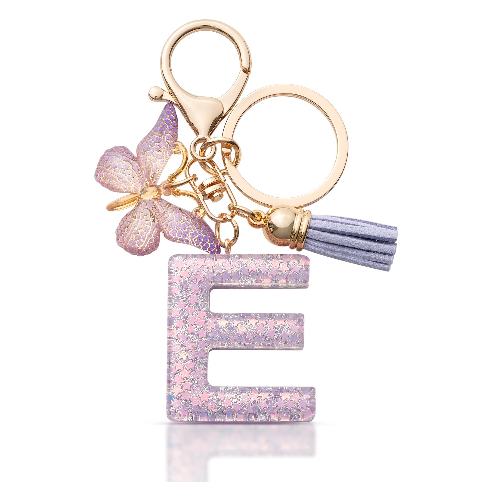 MORSUNBELA Schlüsselanhänger Buchstabe Mädchen Keychain mit Anfangsbuchstabe Schlüssel Anhänger mit Buchstaben für Frauen Damen