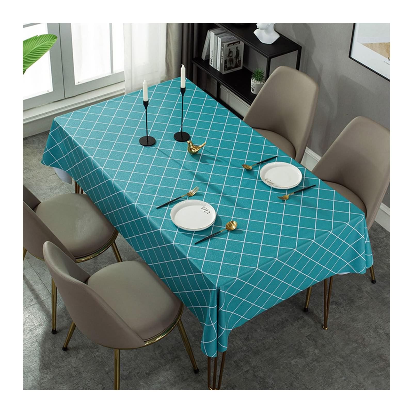 Nappe rectangulaire PVC cuisine 90x150 durable et facile à nettoyer