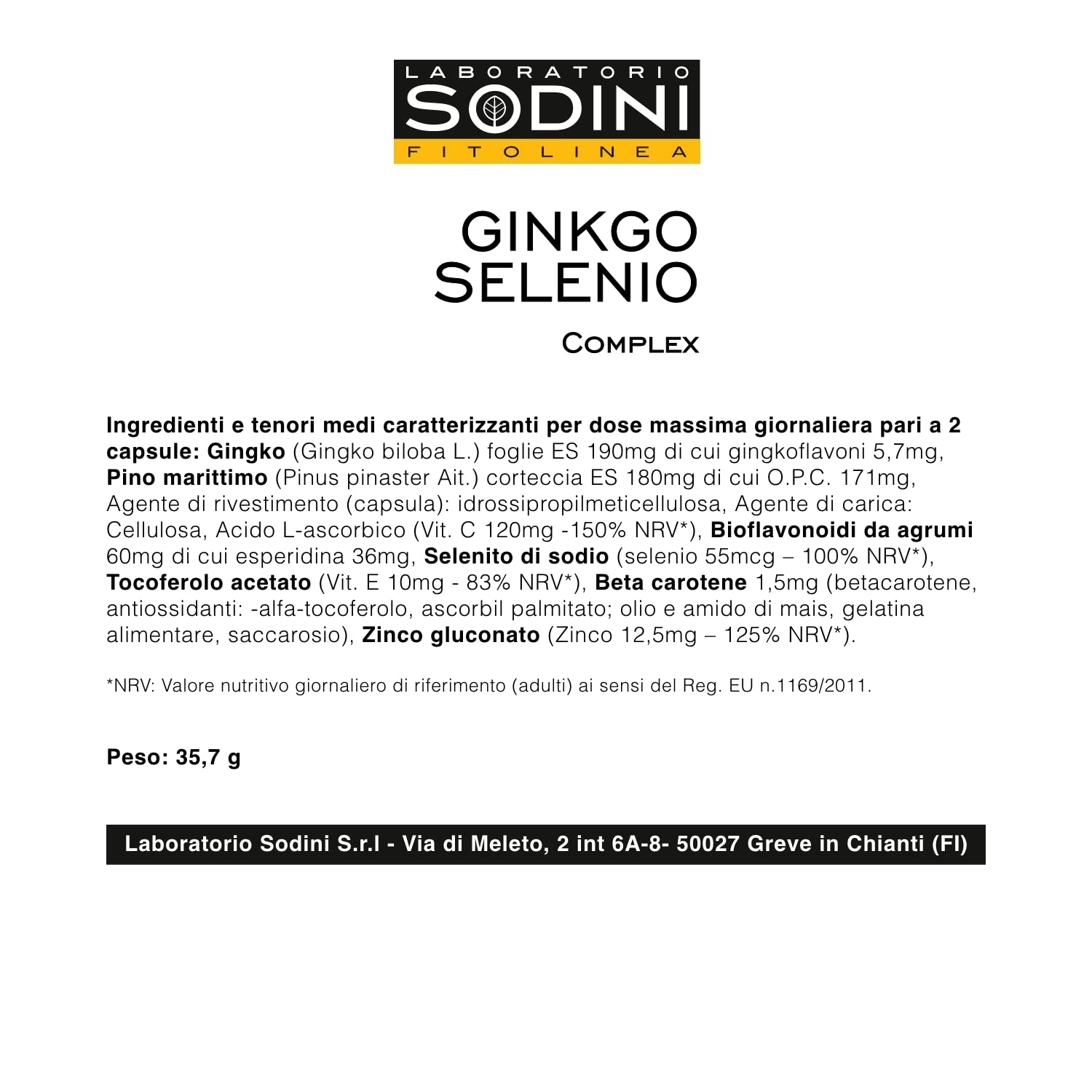 Gingko Selenio Complex Vegetali Naturali, Confezione da 70 Capsule