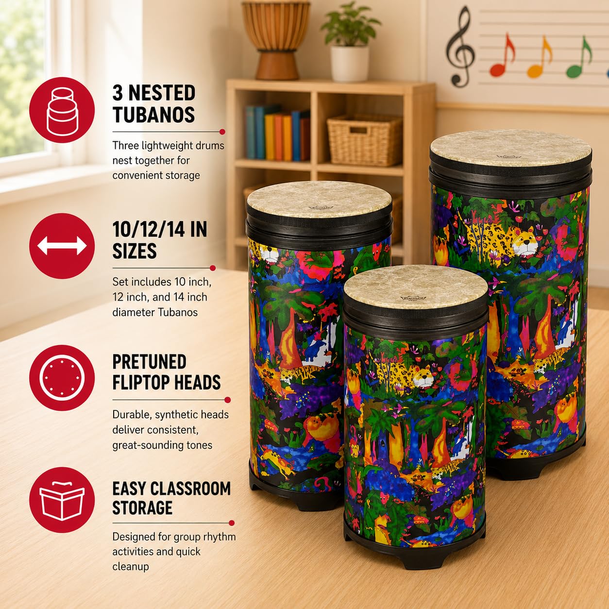 Amazon.com: REMO Kids Percussion Tubano Fliptop Set DP-25TU-01