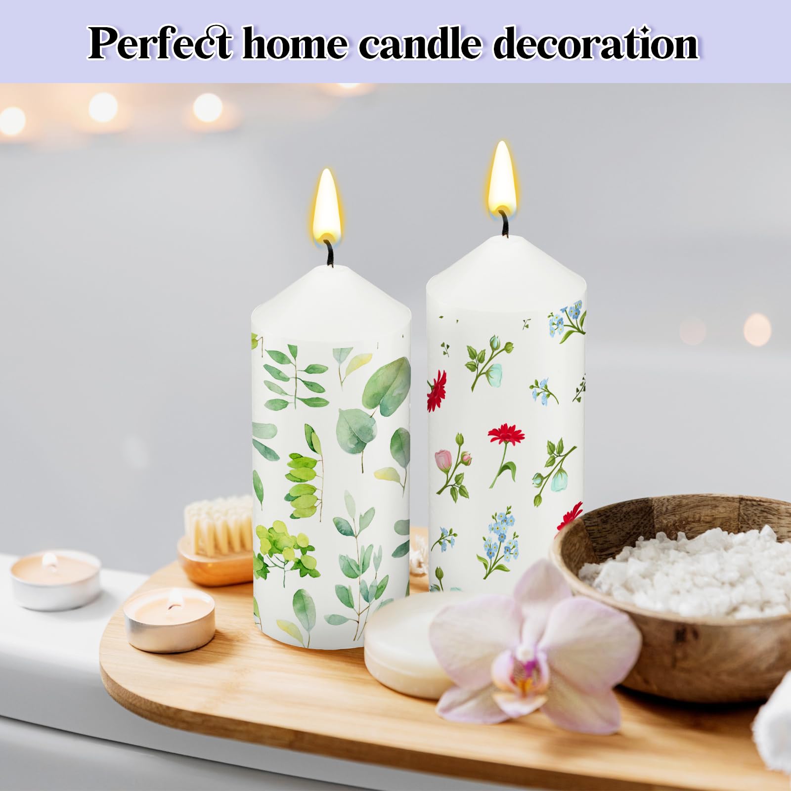 MTLEE 72 Pcs DIY Candle Painting Kit Include 6 Pcs 2"x 5" White Pillar Candles 60 Colored Tealight Candles and 6 Paint Brushes for Birthday Wedding Tea Party Crafts Centerpieces
