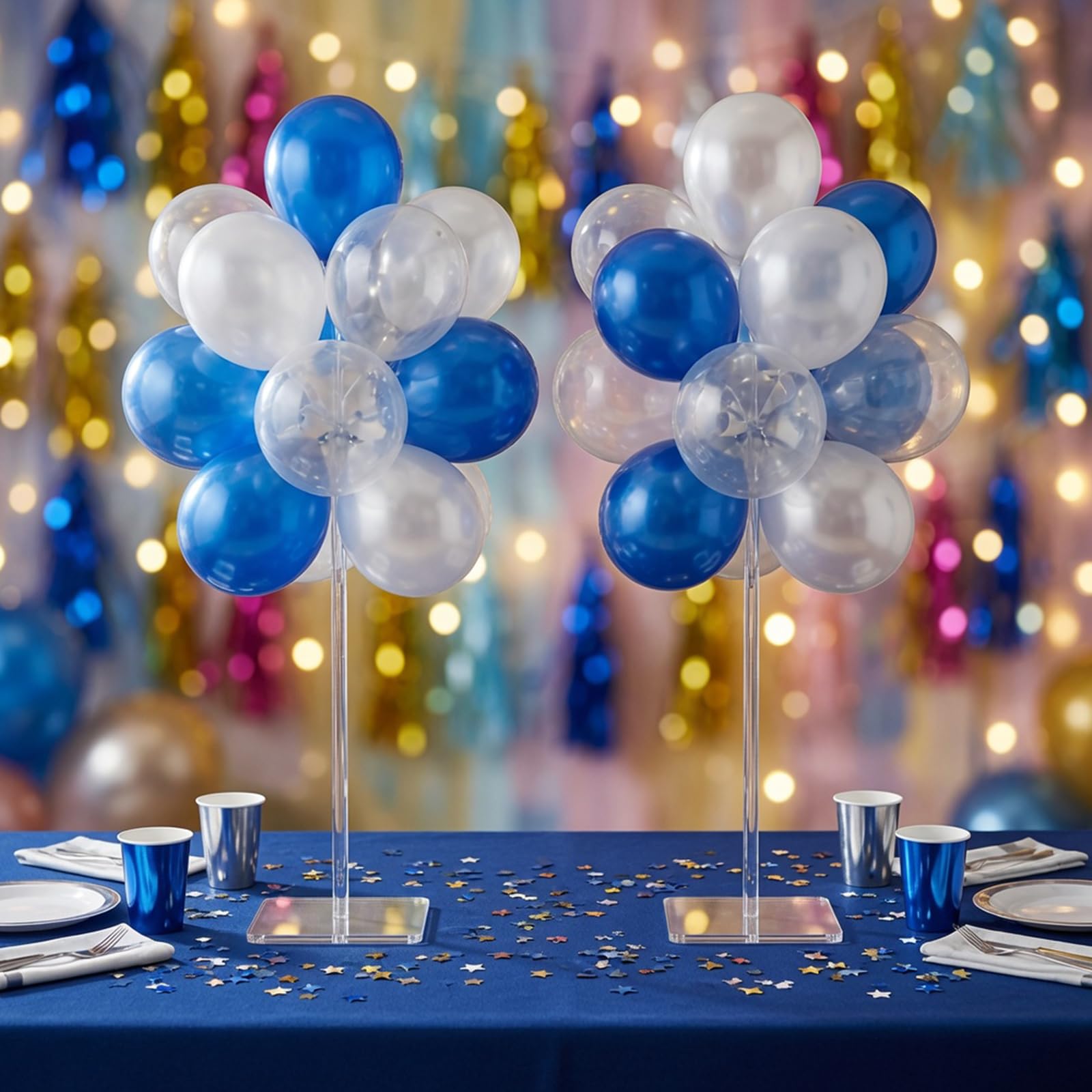 Wiederverwendbares Acryl-Ballonständer-Set – robustes Tischdisplay mit Stäben und Basis, Ballonständer für Tafelaufsätze, Tafelaufsatz, Tischdekoration für Partys (30,5 cm, 40,6 cm)