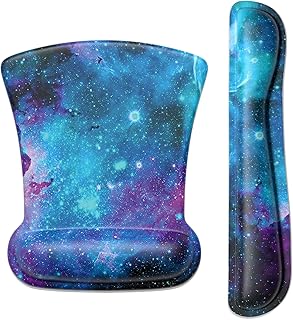 ITNRSIIET Mouse Pad Wrist Support, Keyboard Wrist Rest, Keyboard Pad, Wrist Rests for Keyboard and Mouse, Non-Slip Memory Foam Easy Typing Pain Relief Perfect for Office, Nebula Galaxy