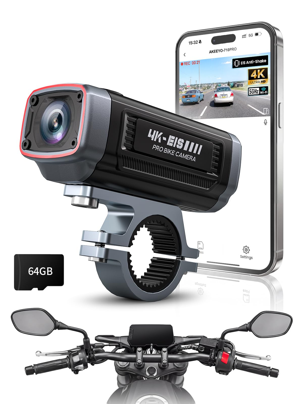 Amazon.com: AKEEYO 710Pro EIS Motorcycle Camera with 2K 60FPS, 4K