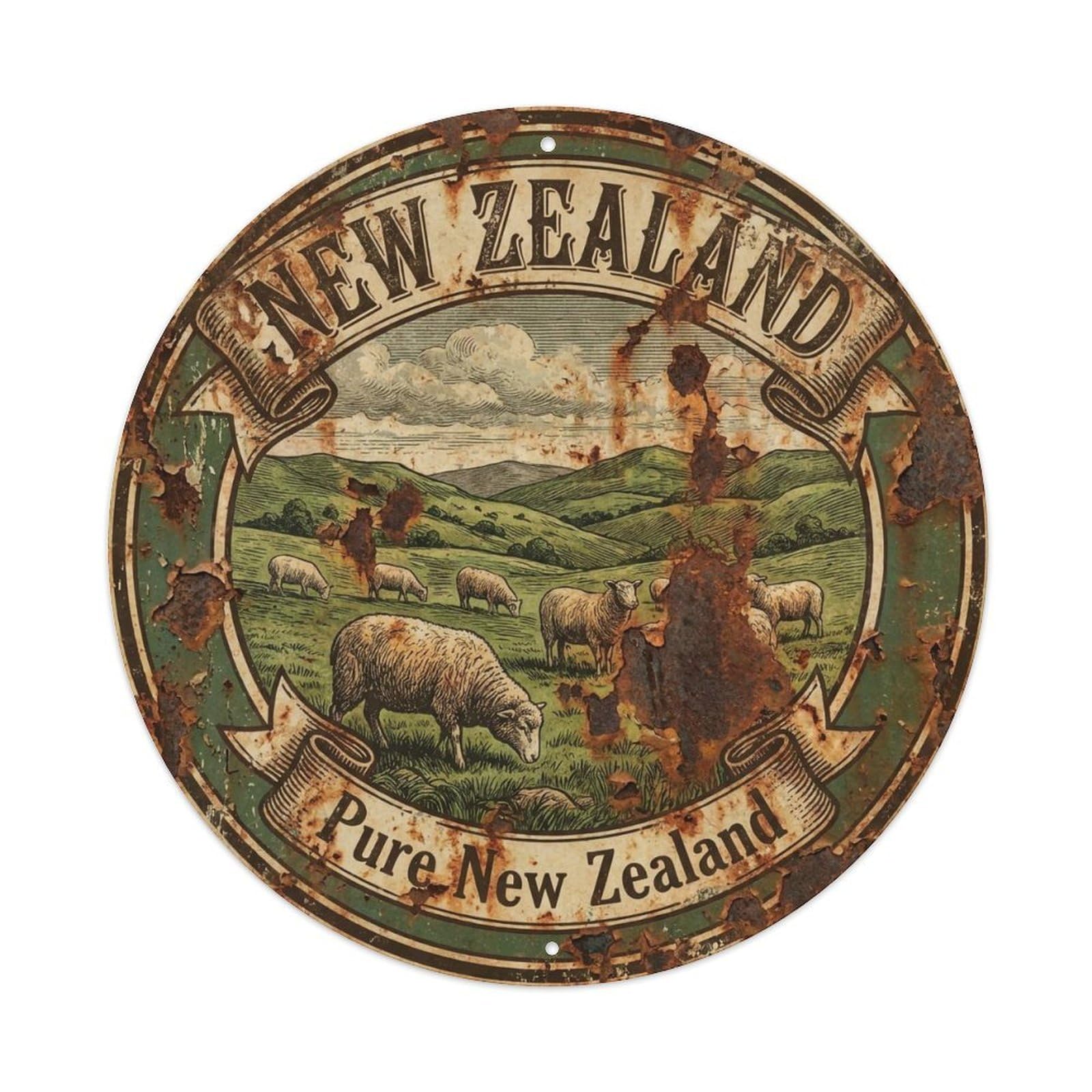Vintage Travel New Zealand Elegance Vintage Metal Tin Sign Plaque Wall Decor for Cafe, Club Bar, Office, Garden Metal Poster 8x8Inch