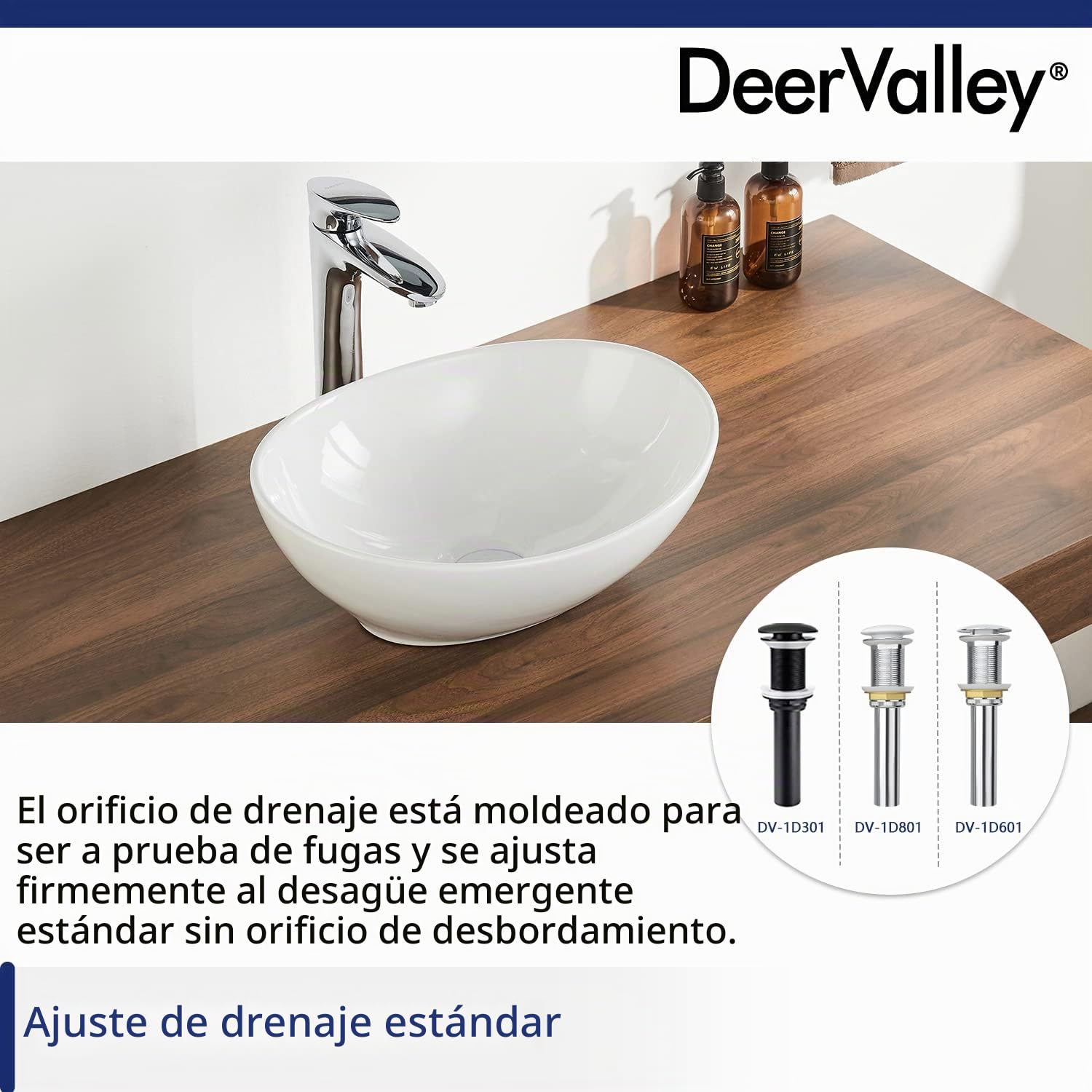 DeerValley Cuenco de lavabo ovalado de cerámica blanca, moderno y lujoso, fácil de instalar y limpiar, ideal para baños pequeños, 400x330mm.